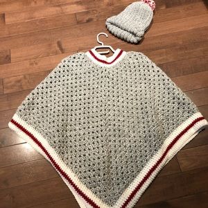 Handmade adult size poncho and hat